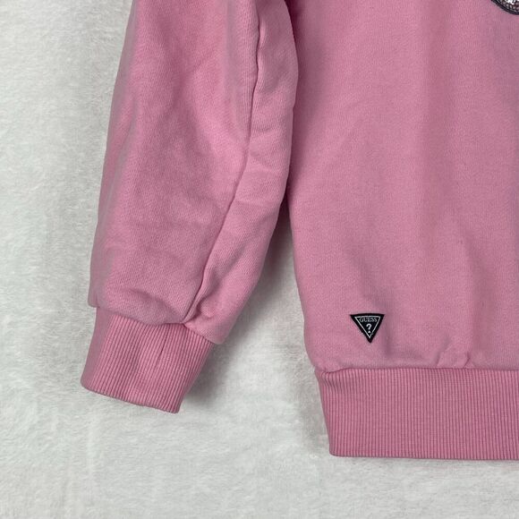 Guess Unicorn Sweater Girls Medium Pink Crewneck Pullover Sequin Casual - Picture 4 of 10